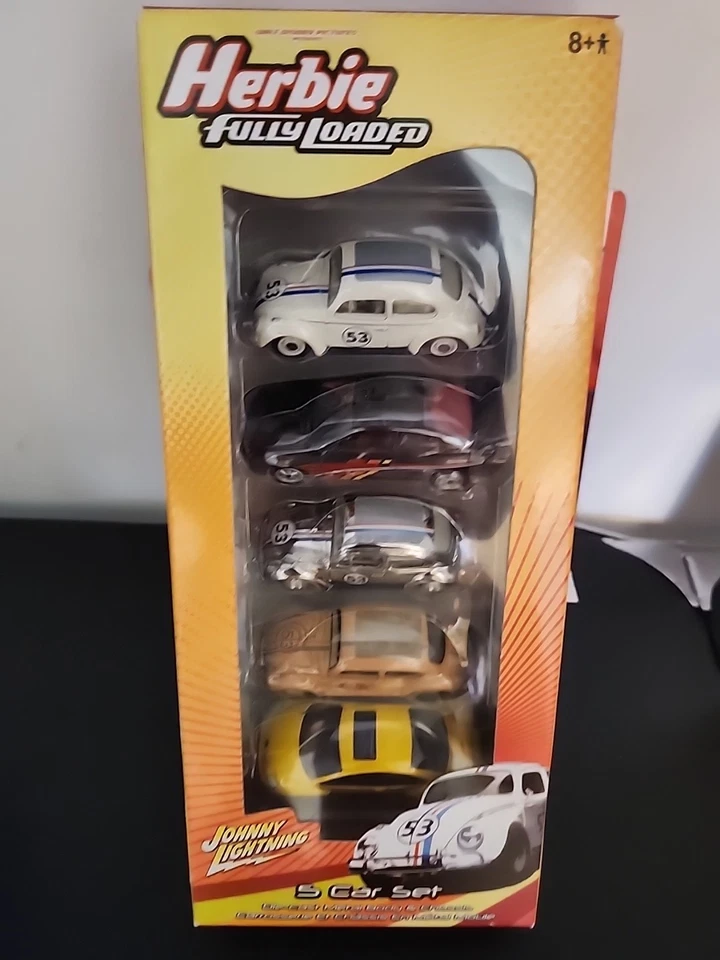Johnny ⚡️Lightning Herbie Fully Loaded 5 Car Set WHITE Lightning Herbie  - Image 3 of 4