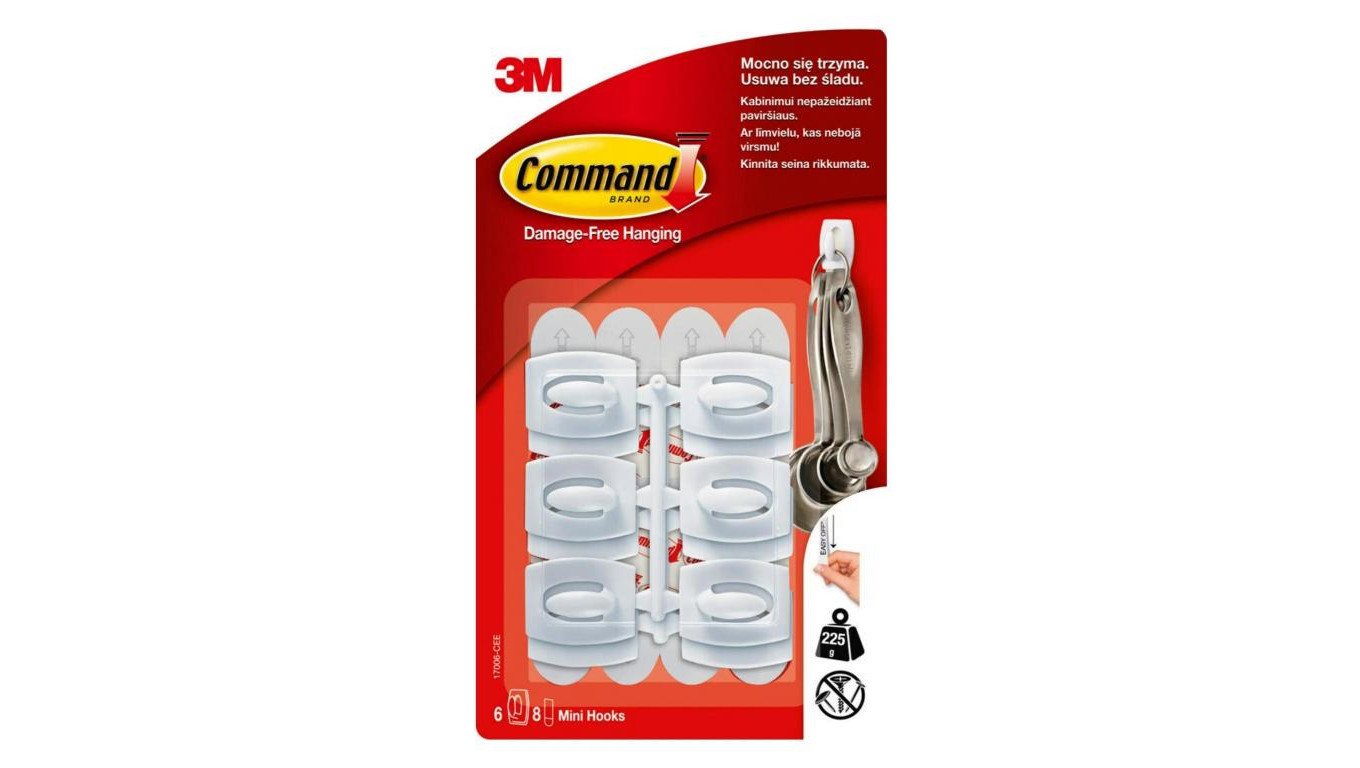 Small reusable hooks 6pcs + 8pcs small 3M COMMAND fastening straps /T2UK