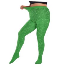 Women's 80 Denier Soft Opaque Tights, Sparkle X-Large-4X-Large Plus Tall Green