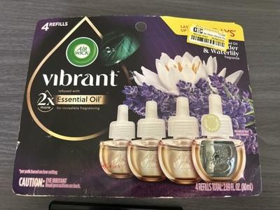4 pk Air Wick Vibrant Plug-in Scented Oil Air Freshener Refills - Lavender & Wat