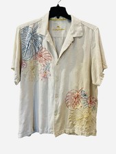 TOMMY BAHAMA Men  s Tropical Shirt Silk Camp Cruise Hawaiian Size: XL