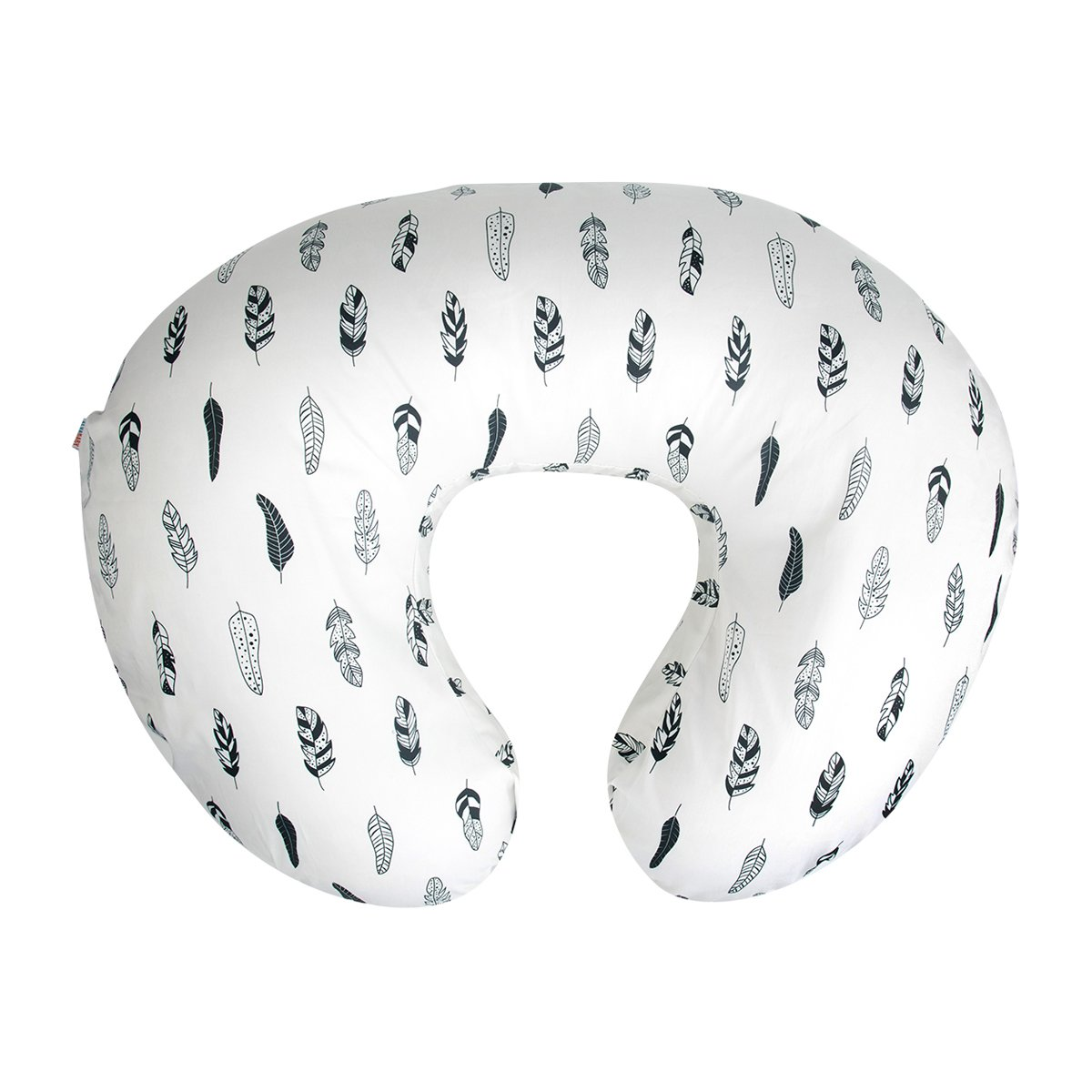 ALVABABY Nursing Pillow Cover Soft and Comfortable with Feathers Design White-image