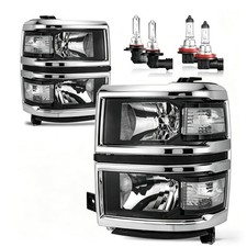 Headlights for 2014 2015 Chevy Silverado 1500 Corner Lights High Low Bulbs