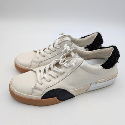 Dolce Vita Zina Lace-Up Sneaker Shoes Women's White/Black Leather Sz US8 EU38.5