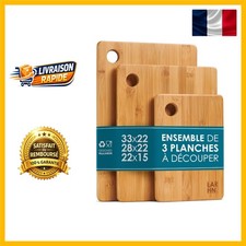 LARHN Lot de Planches à Découper Épaisses - 33x22 cm, 28x22 cm, 22x15 cm, Bambou