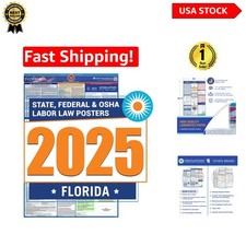 Bilingual Florida Labor Law Poster 2025 - Waterproof, UV Laminated, 25.5"x40"