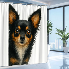 Adorable Black Chihuahua Shower Curtain for Pet Lovers