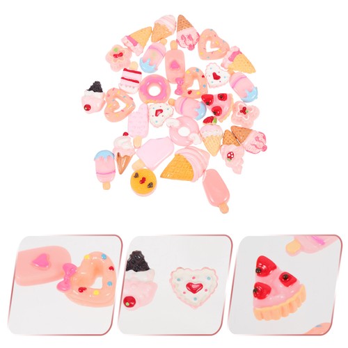 30 Pcs Simulierter Lebensmittel-Nagelschmuck Nettes Telefonzubehör Mini-Essen - 第 1/12 張圖片