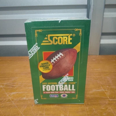 JP'S SPORTS AND ROCK SOLID PROMOTIONS 1993 Score Football Box Factory Sealed 36 Wax Packs Bonus Pinnacle Card