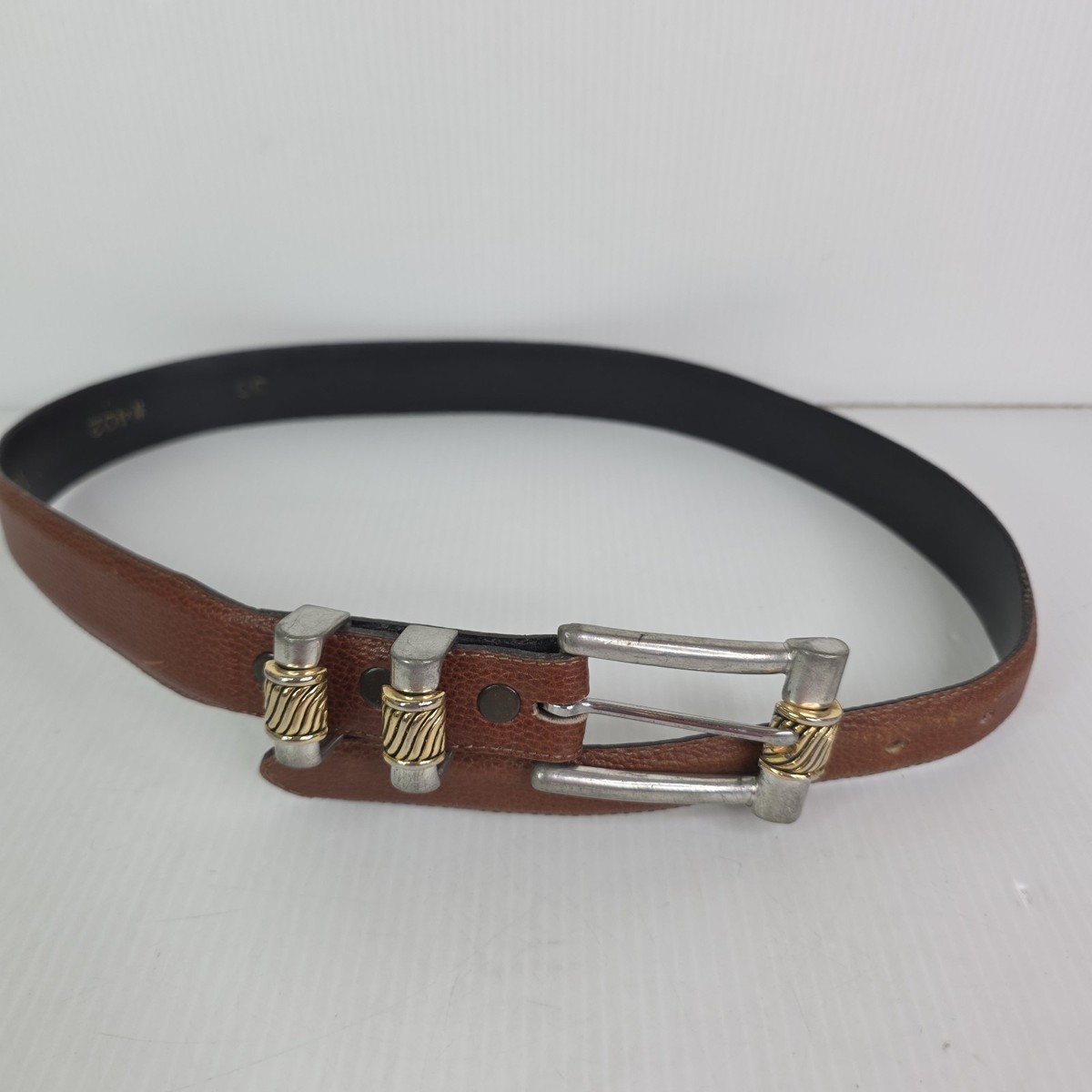 Vintage Vicenza Belt Women Size 30 Brown Italian Calfskin  display picture 3
