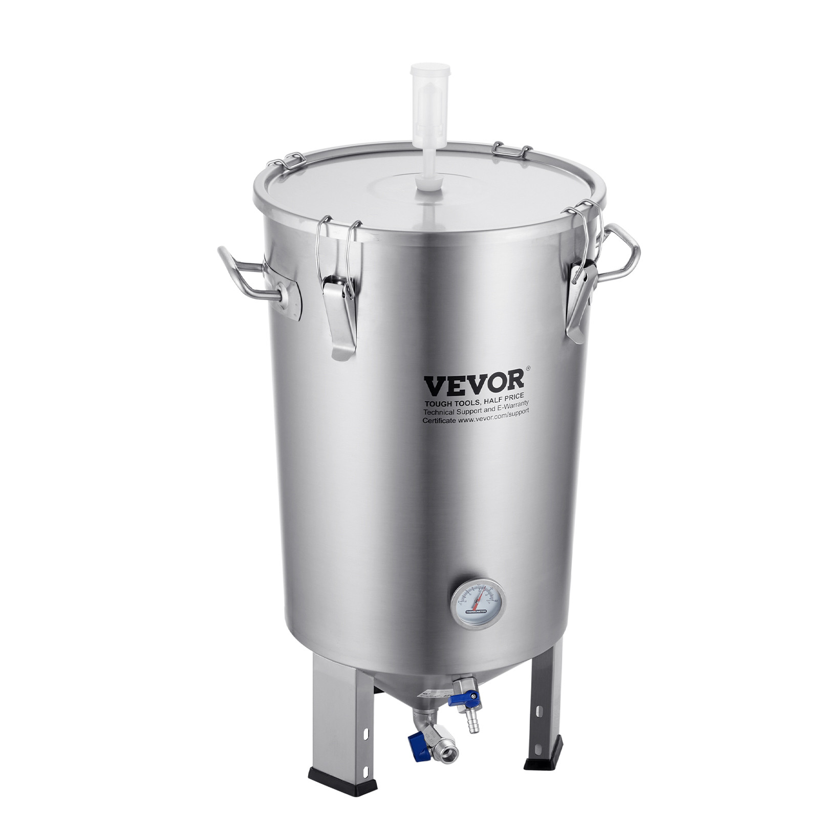 VEVOR 8 Gal Stainless Steel Home Brew Kettle Set Beer Brew Bucket Fermentor