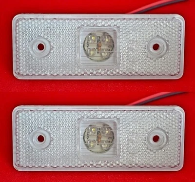 2x Feux Marqueurs Latéraux LED Blancs 12V Camion Bus Remorque - Photo 1/3