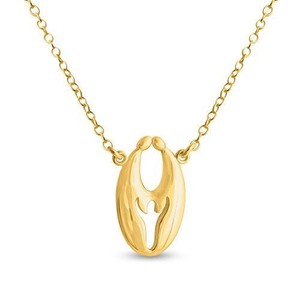 Authentic Azaggi Gold Plated Pendant Necklace Mother Father Child Loving Family Jewelry