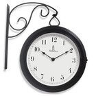 Metal Double Sided Wall Clock 10" - Decorative Indoor Outdoor Double Sided 