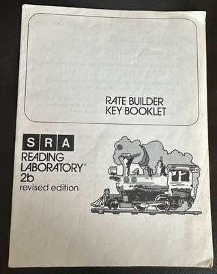 Vintage SRA Reading Laboratory 2B  Rate Builder Key Booklet  revised edition