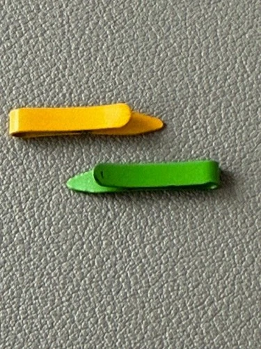 Vintage Barbie 1966 Color Magic Original Yellow & Green Metal Hair Clips Set/2
