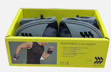 ALL IN MOTION ADJUSTABLE WRIST WEIGHTS 2.5LBS 1 PAIR - BLACK/GRAY