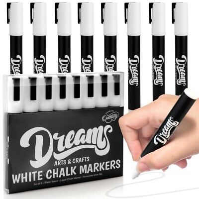 White Liquid Chalk Marker Pens Premium 6mm Washable Window