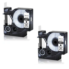 2x A45013 Black on White Label Tape Compatible for DYMO D1 LabelManager 100 200