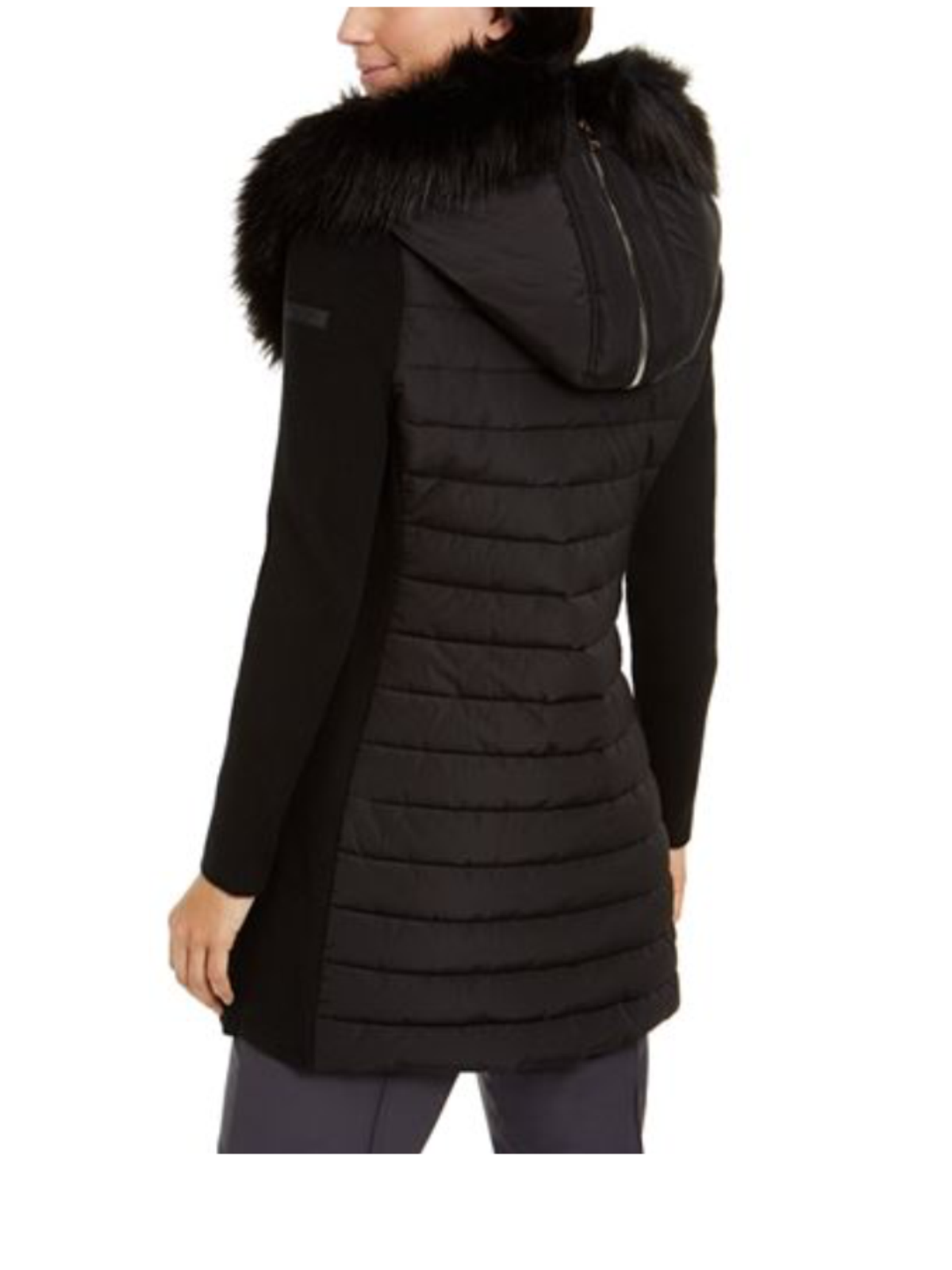 Faux Fur Hooded Walker Jacket Coat Size 