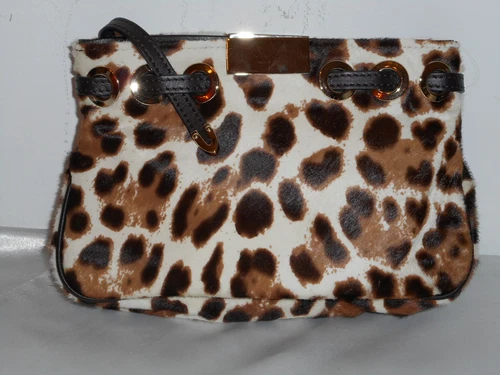 JIMMY CHOO Pony Hair Leopard Print Luxury Clutch Wristlet  $895 Retail