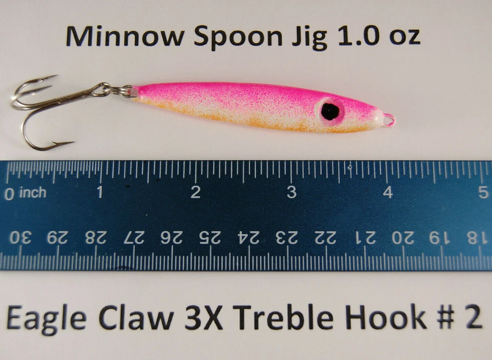 Джиги для ложек гольяна с 3 тройными крючками Eagle Claw. Вертикальный джиг кол-во (3 в упаковке) - Изображение 4 из 4