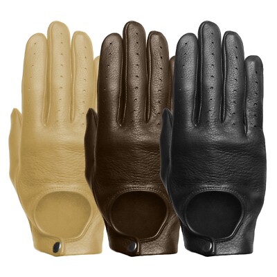 Streamline Women's  Leather Snap Closure Driving Gloves by Pratt and Hart