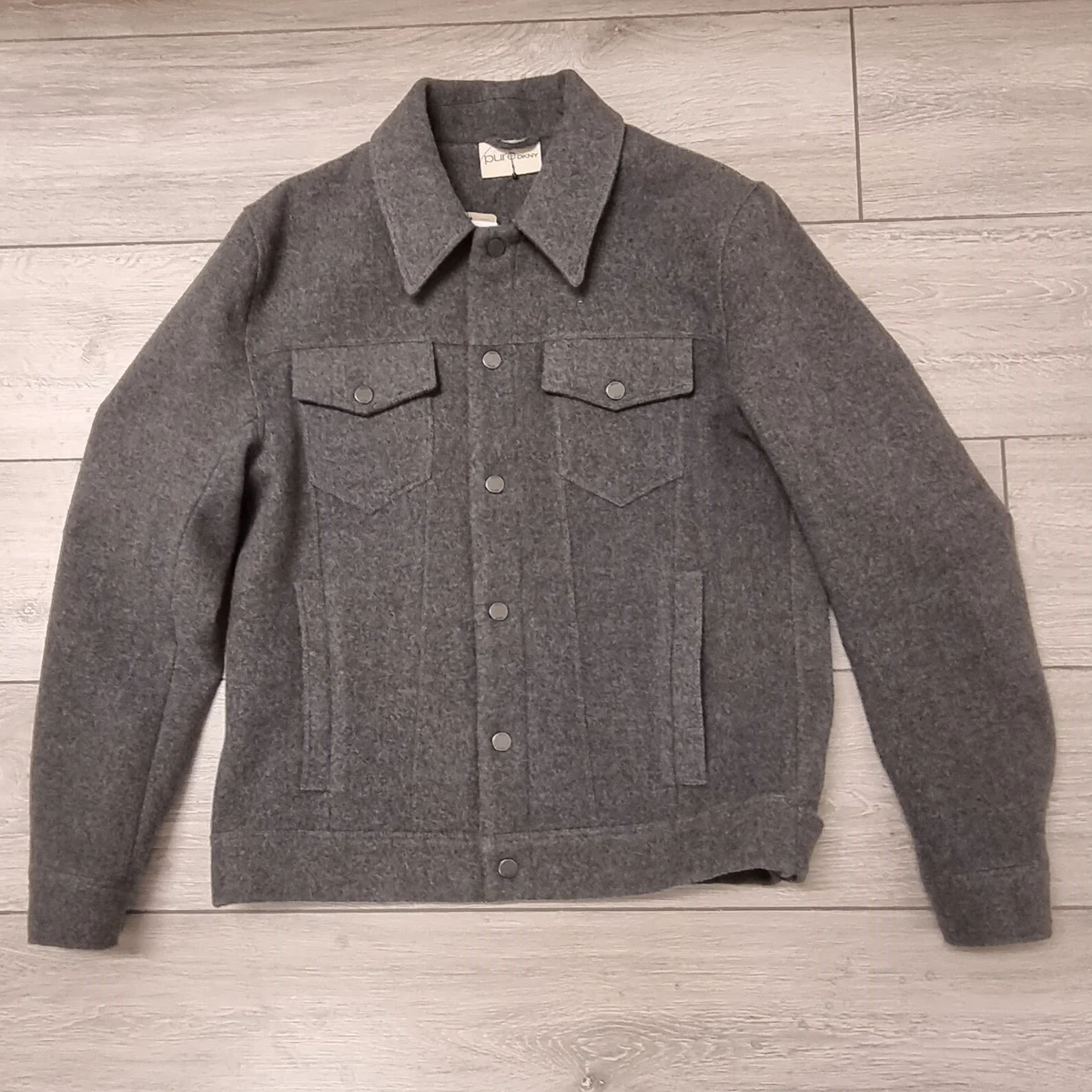 Pure DKNY unlined Raw Jacket Smoke Heather Rare Mens Medium