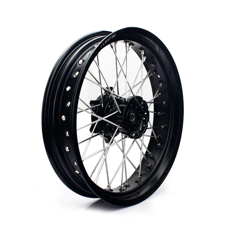 Juego de ruedas CNC Supermoto para Suzuki DR650 DR 650 L 17" Cush Drive 96/2022 negro Foto 4 de 4