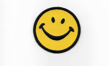 Happy Face Smiley Emoji Patch Iron On or Sew On
