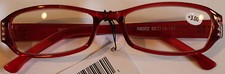 Reading NYS Glasses 3.00 Strength Gorgeous Sleek Red Design Classy Elegant