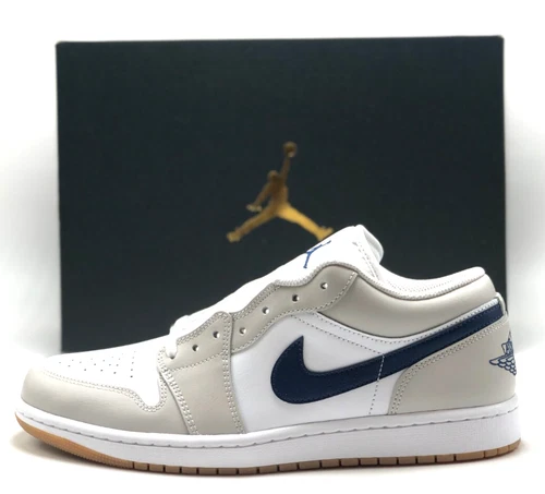 *NEW* Men Air Jordan 1 Low White / Midnight Navy (553558 146), Sz 8.0 - 13.0 👍