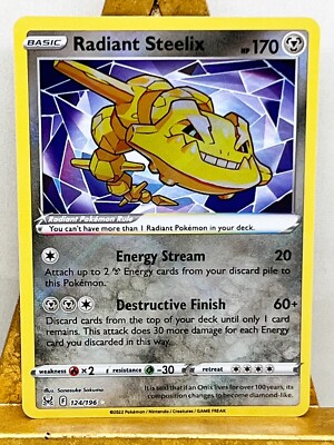 Radiant Steelix 124/196 -- Pokemon TCG Lost Origin -- NM - Mint Holo Rare Card
