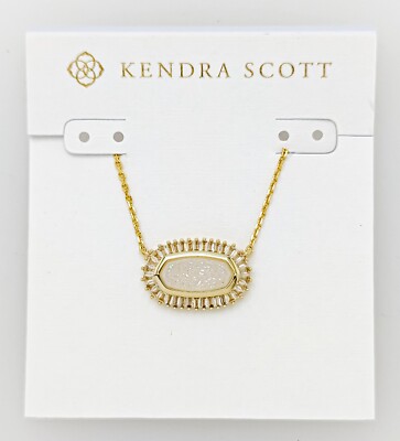 New 100% KENDRA SCOTT GLD 970 Iridescent Drusy Baguette Elisa