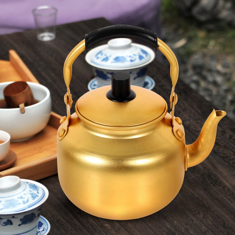 Yellow Tea Kettle and Black Water Boiling Rice Wine Jug Boiler Travel