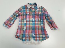 Upcycled Distressed Bleached Painted Hand Dyed Rockabilly Country Grunge Shirt S