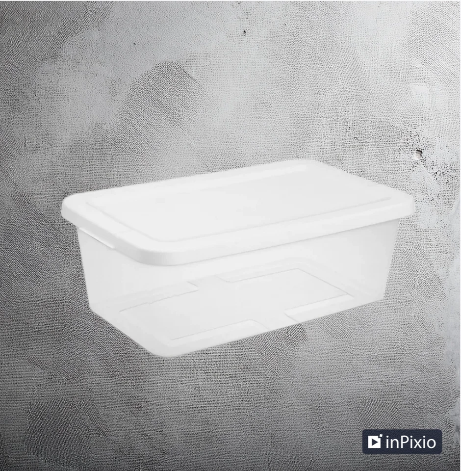 Set of (20) 6 Quart Clear Plastic Storage Bin with White Snapon Lid - Image 4 of 4