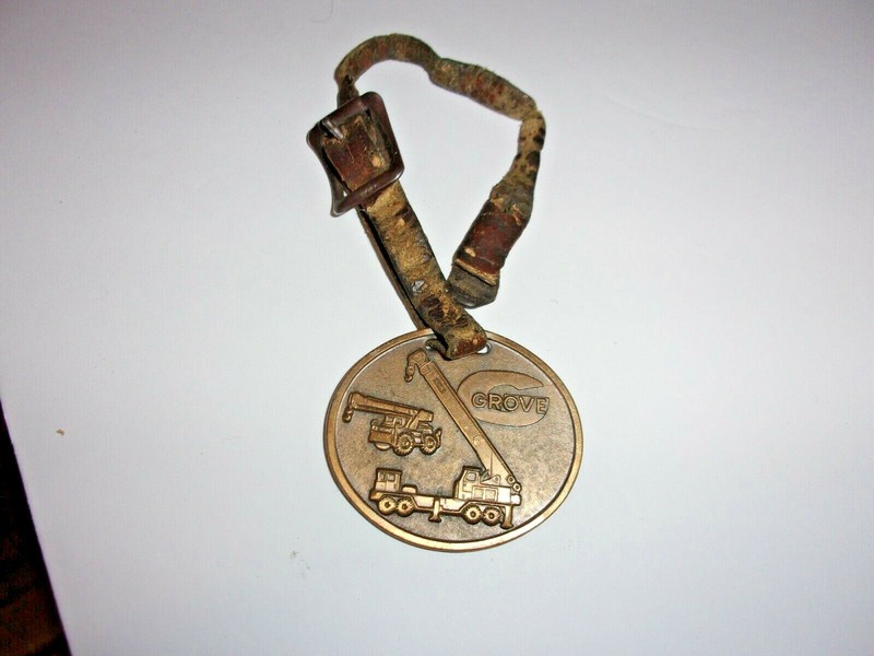 VINTAGE ANDERSON EQUIPMENT CO. WITH GROVE POCKET WATCH FOB AND LEATHER STRAP