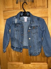 Tommy Bahama Denim Jacket Girls 8 Distressed Blue Denim Jean Trucker