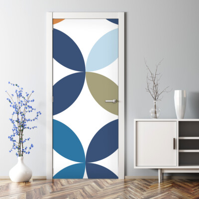 Moroccan Removable Door sticker self-adhesive modern vinyl Circles Pattern Decor