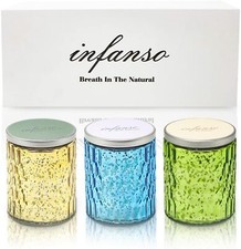 Scented Candle Set Long Lasting Smoke-Free Strong Fragrance Natural Soy Wax NEW