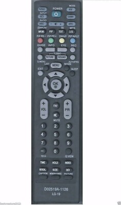 New Universal Remote control LG-19 fits 99% LG brand LCD/LED TV, Free Shipping