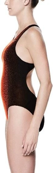 Nike Maillot de Bain Fastback one piece, Femme - 845 (Équipe Orange/ Black) - Photo 2/3