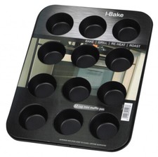 Image of Pendeford I-Bake Non-Stick 12 Cup Muffin Bun Cupcake Baking Tin Mould Tray