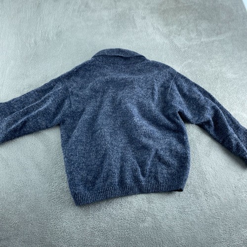 Orvis Mens Blue Wool Cardigan Sweater With Button Front & Pockets Size XL 2794 - Picture 2 of 7