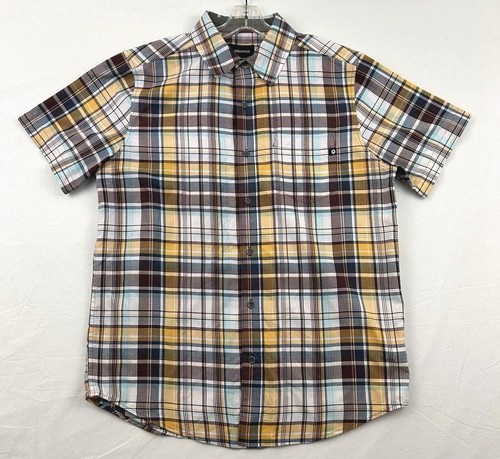 Marmot Syrocco Mens Plaid Hiking Shirt Short Sleeve Size M
