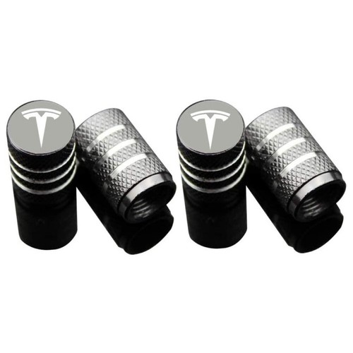 Für Tesla Modell 3 / S / X 4x Ventilkappen Reifenkappen | | Aluminium | Schwarz - Bild 3 von 6
