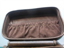 Genuine leather- Made in USA brown camera case- good condition- RETRO