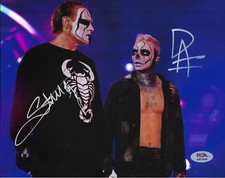 Darby Allin & Sting Steve Borden AEW WWE WWF Signed Auto 8x10 Photo PSA DNA #2