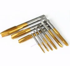 Machine Taps Drill Bits M2-M12 Ti-plated HSS Screw Thread Plug Taps Tools Parts